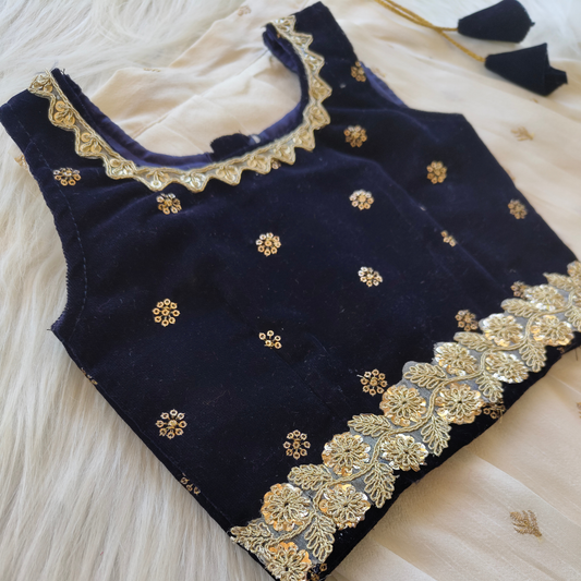 Designer wear velvet top with skirt