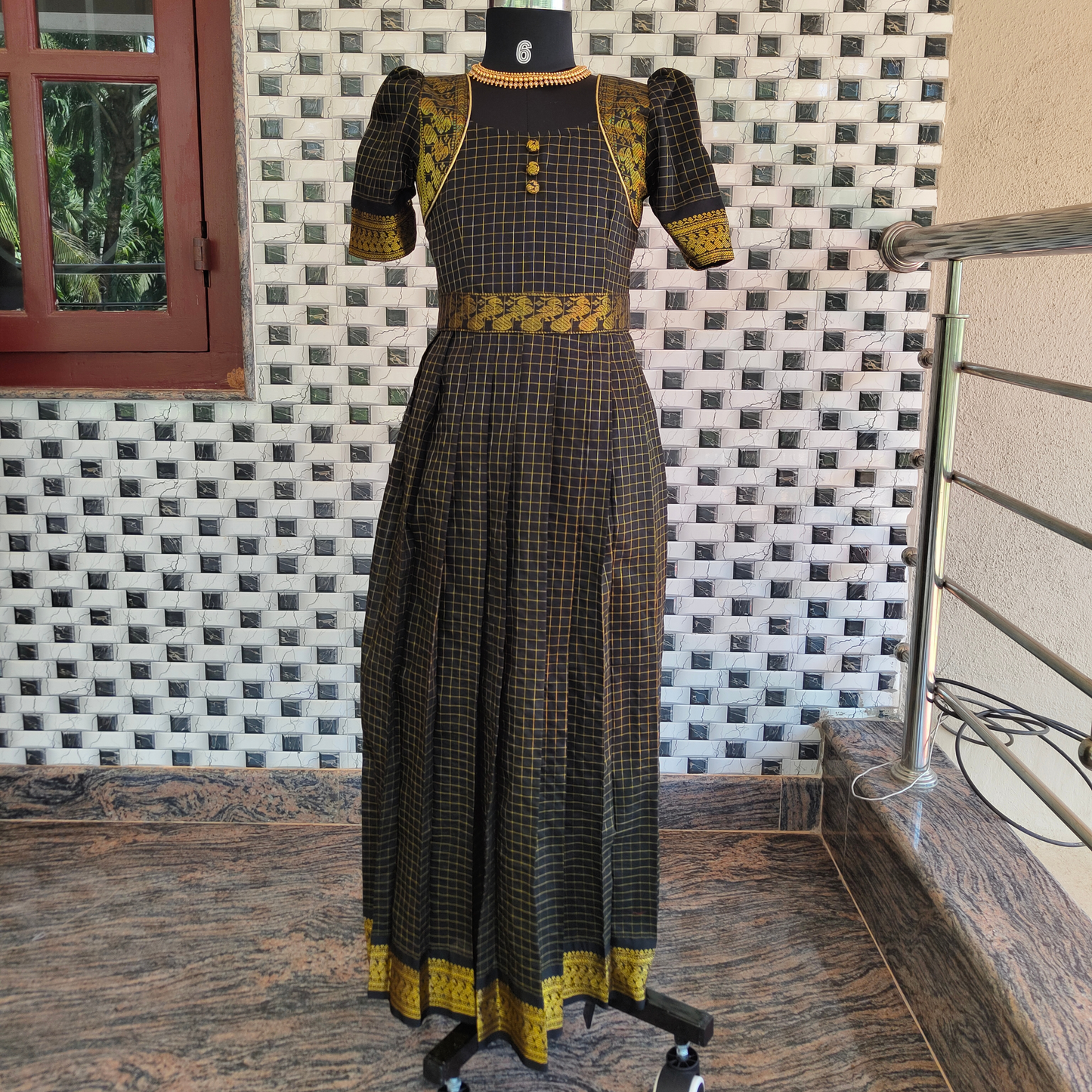 Kalyani zari cotton gown
