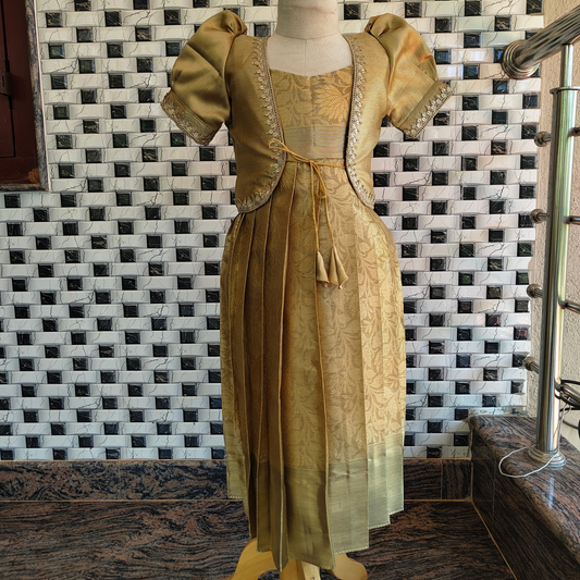 Golden Jacket style gown Nita ambani inspired