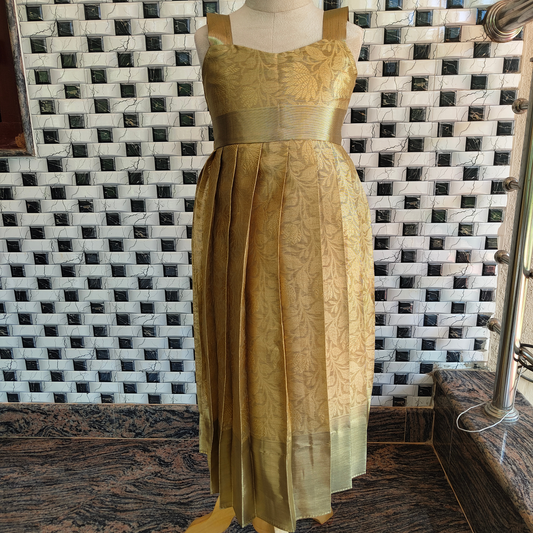 Golden Jacket style gown Nita ambani inspired