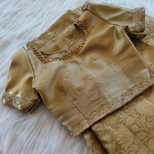 Golden aari work langa Nita ambani inspired