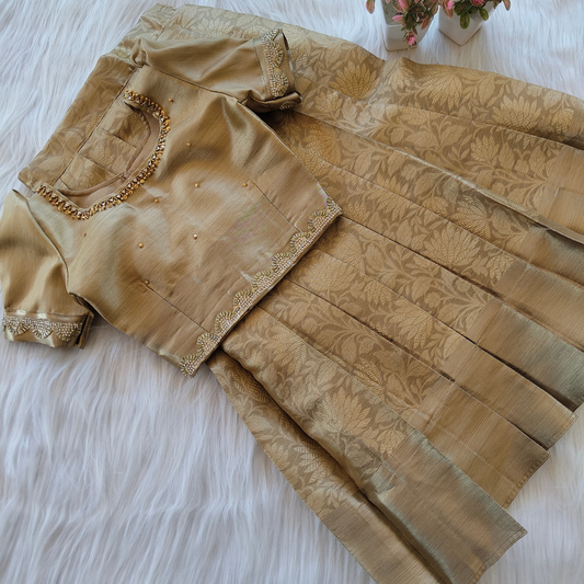 Golden aari work langa Nita ambani inspired