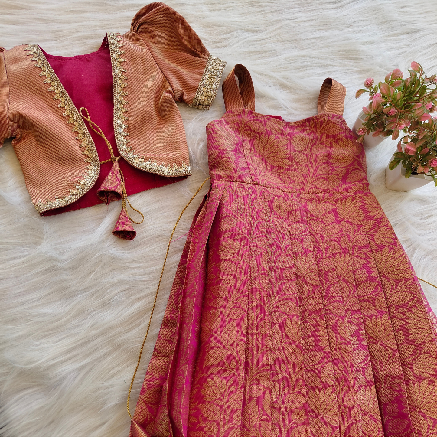 Jacket style gown Nita ambani inspired