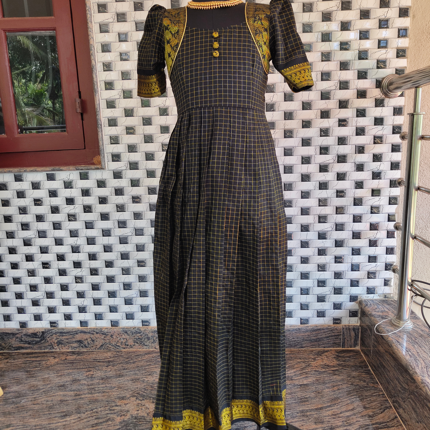 Kalyani zari cotton gown