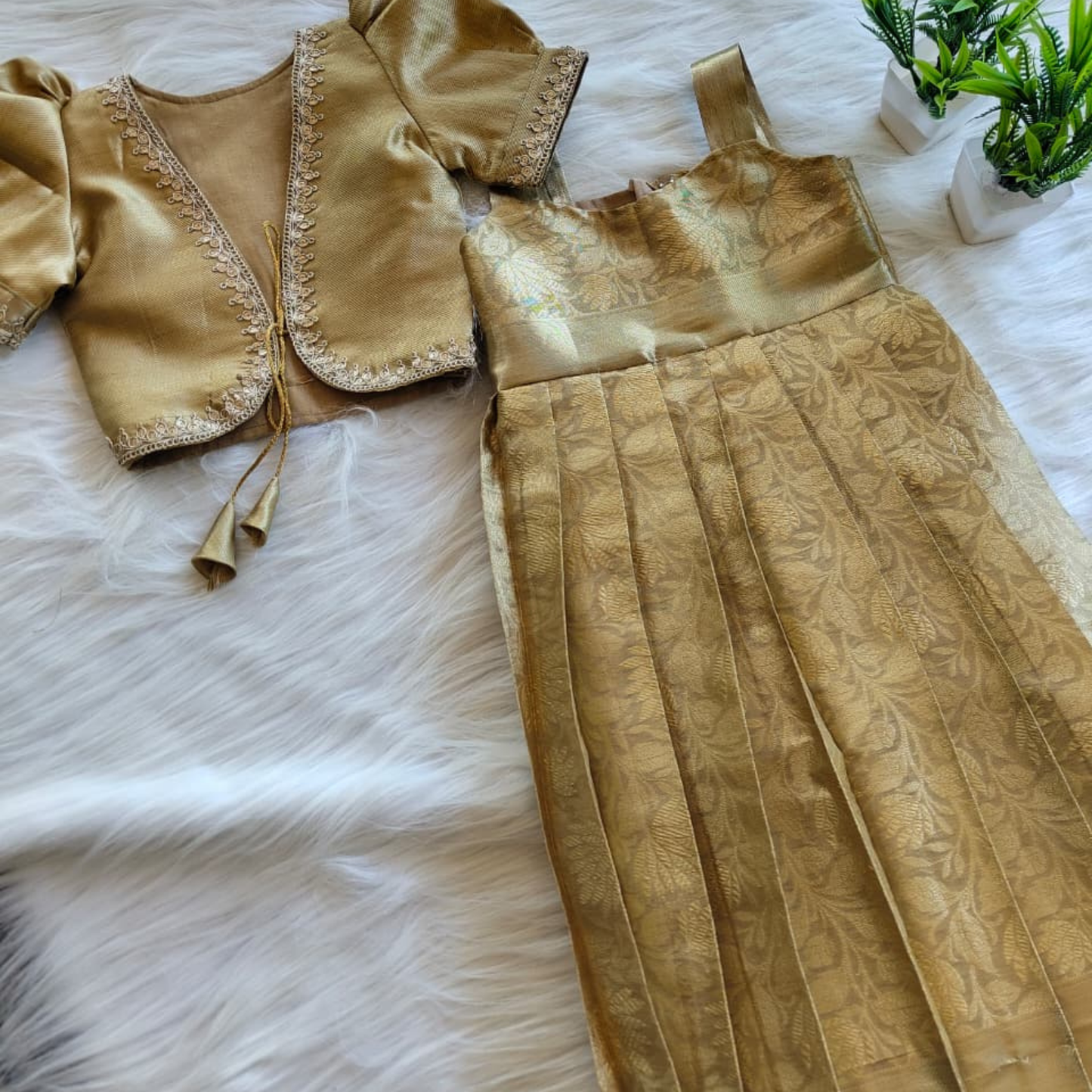 Heritage Pleated Festive Dress / Mini Maharani Ensemble