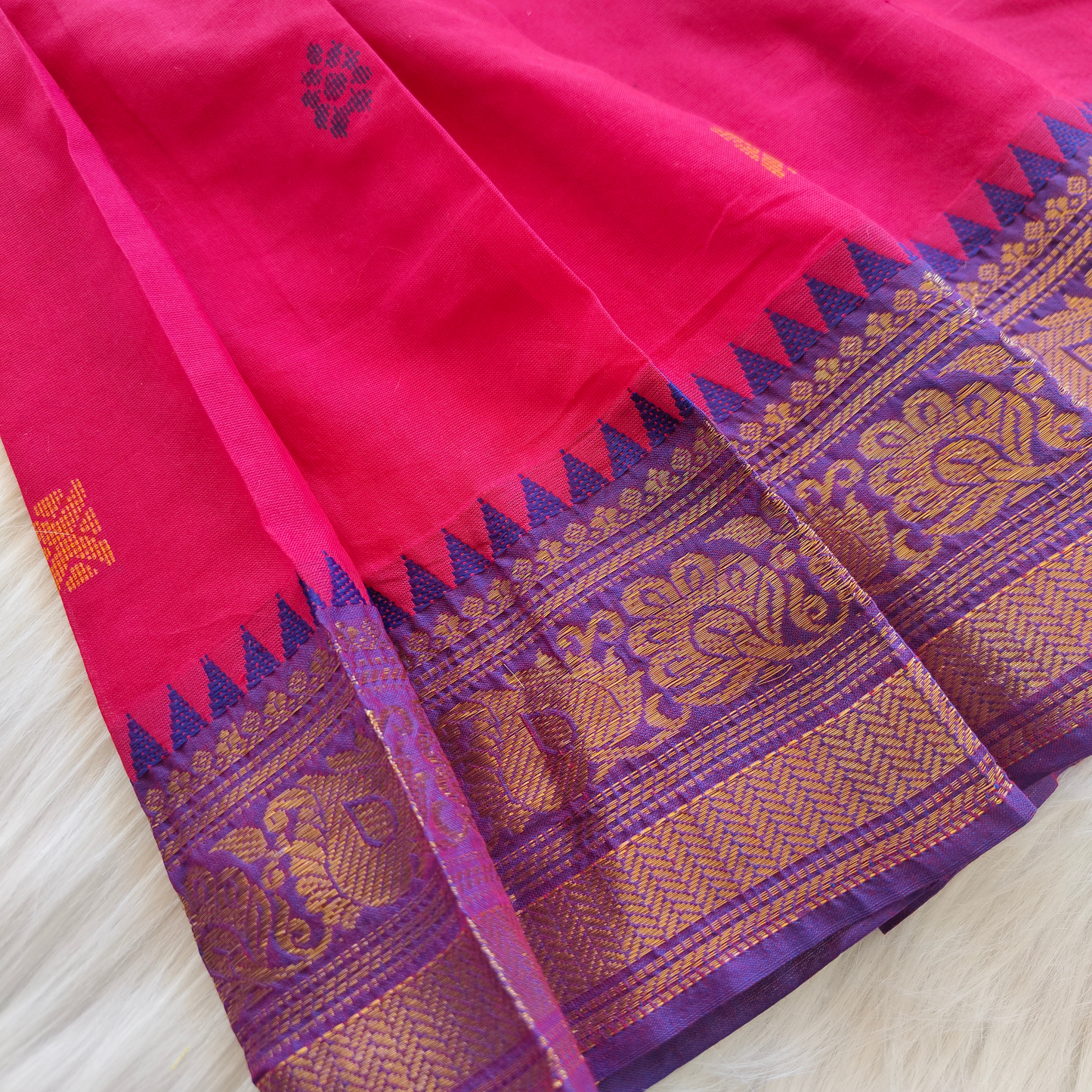 Pink madurai cotton langa